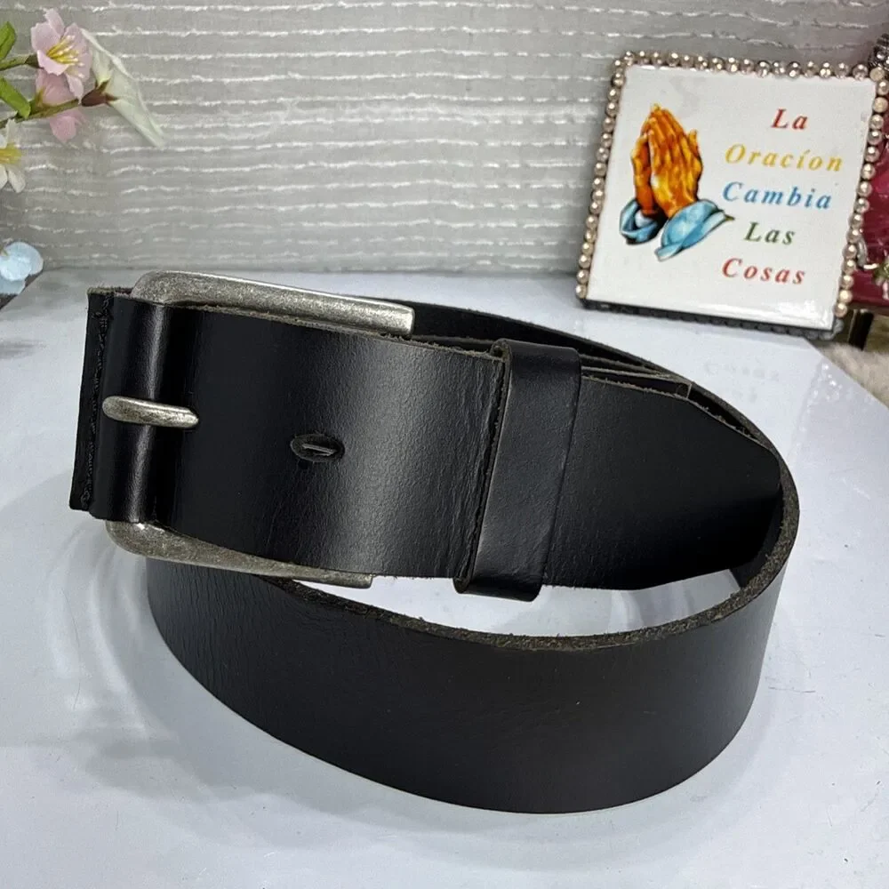(H) TIMBERLAND Genuine Leather vintage black  belt , size 32